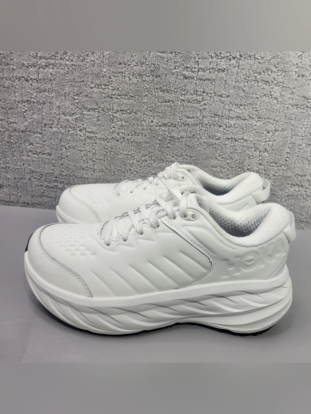 Hoka One One Bondi SR Women's US 8.5 White Leather Running Sneakers